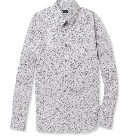 Flower Print Slim fit Cotton Shirt