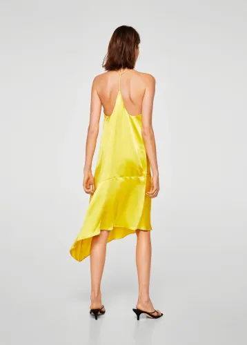 Asymmetrical satin dress