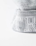Knit beanie with print